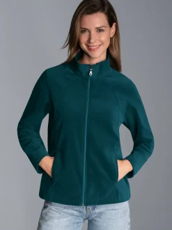 Taillierte Fleecejacke Saphir