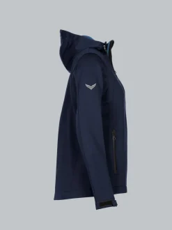 Taillierte Softshell–Kapuzenjacke Navy