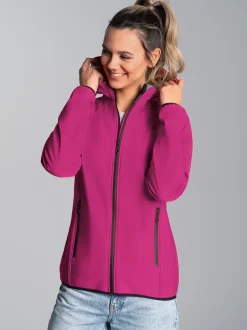 Taillierte Softshell–Kapuzenjacke Hibiskus
