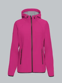Taillierte Softshell–Kapuzenjacke Hibiskus