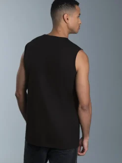 Tanktop mit großem Motorrad-Print Schwarz