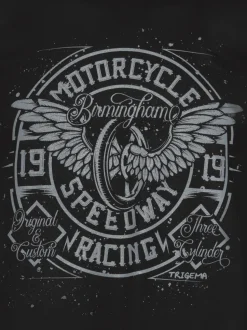 Tanktop mit großem Motorrad-Print Schwarz