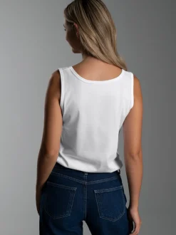 Trägershirt aus 100% Baumwolle Weiss