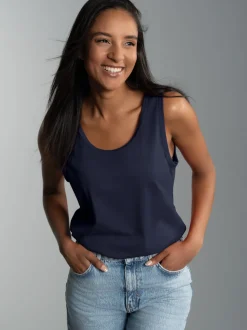 Trägershirt aus 100% Baumwolle Navy
