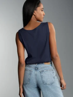 Trägershirt aus 100% Baumwolle Navy