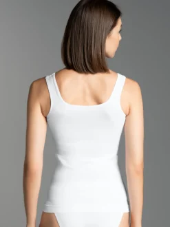 Trägershirt aus Polyamid/Elastan Weiss