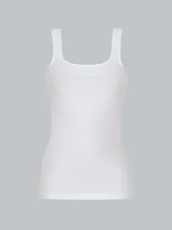Trägershirt aus Polyamid/Elastan Weiss