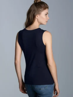 Trägershirt aus Viskose Navy
