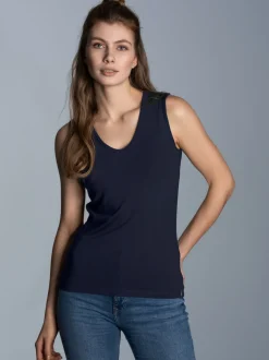 Trägershirt aus Viskose Navy