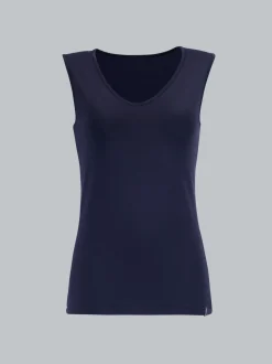 Trägershirt aus Viskose Navy