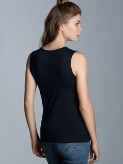 Trägershirt aus Viskose Schwarz