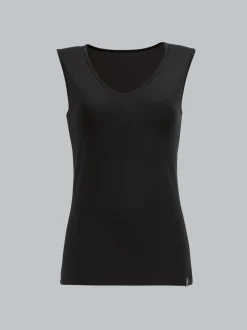 Trägershirt aus Viskose Schwarz