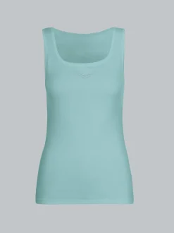 Trägershirt mit Kristallsteinen Gletscher