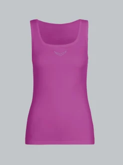 Trägershirt mit Kristallsteinen Fuchsia