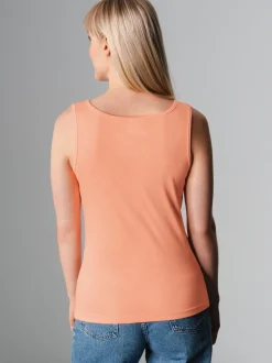 Trägershirt mit Kristallsteinen Apricot