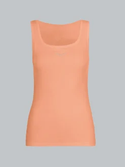 Trägershirt mit Kristallsteinen Apricot