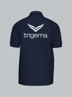 trigema Poloshirt mit großem Markenlogo Navy