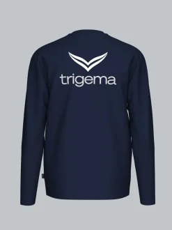 trigema Sweatshirt mit großem Markenlogo Navy