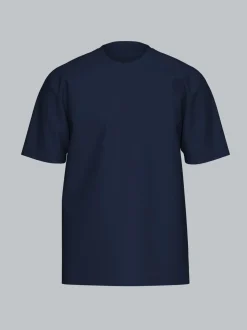 trigema T Shirt großem Markenlogo Navy