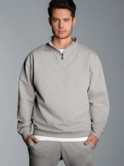 Troyer in bequemer Sweat-Qualität Grau-melange