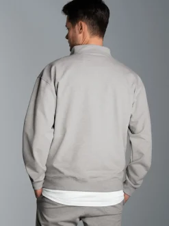Troyer in bequemer Sweat-Qualität Grau-melange