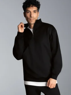 Troyer in bequemer Sweat-Qualität Schwarz