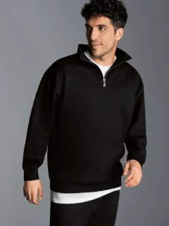 Troyer in bequemer Sweat-Qualität Schwarz