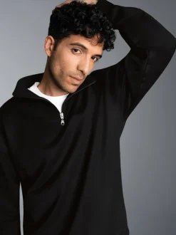 Troyer in bequemer Sweat-Qualität Schwarz
