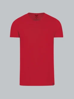 T-Shirt aus Baumwolle/Elastan Kirsch
