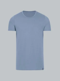 T-Shirt aus Baumwolle/Elastan Pearl-blue