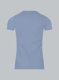 T-Shirt aus Baumwolle/Elastan Pearl-blue