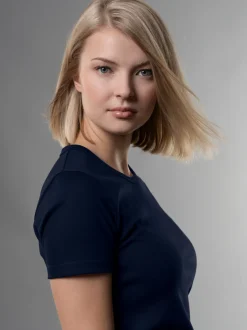 T-Shirt aus Baumwolle/Elastan Navy