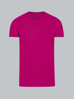T-Shirt aus Baumwolle/Elastan Magenta