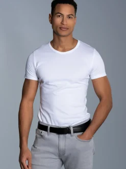 T-Shirt aus Baumwolle/Elastan Weiss