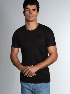 T-Shirt aus Baumwolle/Elastan Schwarz
