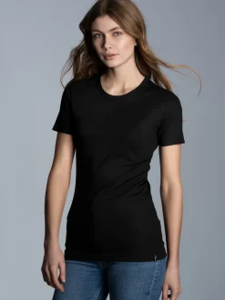 T-Shirt aus Baumwolle/Elastan Schwarz