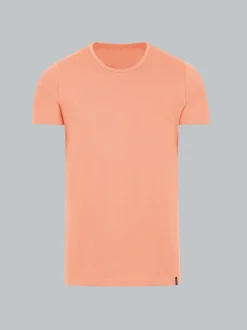 T-Shirt aus Baumwolle/Elastan Puder