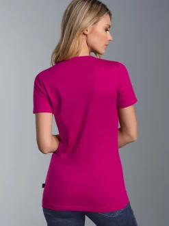 T-Shirt aus Baumwolle/Elastan Magenta