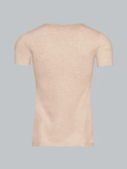 T-Shirt aus Baumwolle/Elastan Sand-melange
