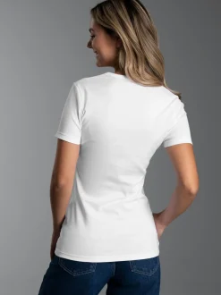 T-Shirt aus Baumwolle/Elastan Weiss