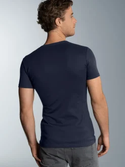 T-Shirt aus Baumwolle/Elastan Navy
