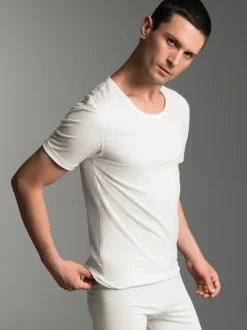T-Shirt aus Merinowolle Natur