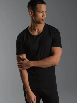 T-Shirt aus Merinowolle Schwarz