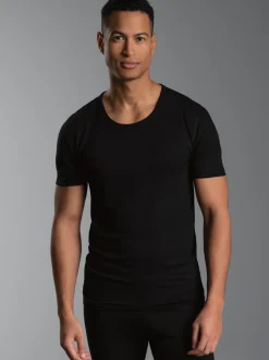 T-Shirt aus Merinowolle Schwarz