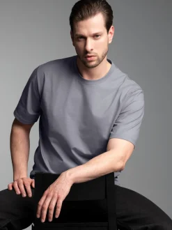 T-Shirt DELUXE Baumwolle Cool-grey