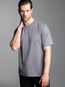 T-Shirt DELUXE Baumwolle Cool-grey
