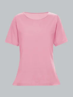 T-Shirt DELUXE Baumwolle mit Kristallsteinen Lilie