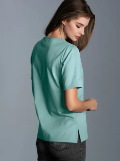 T-Shirt DELUXE Baumwolle mit Kristallsteinen Gletscher