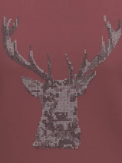 T-Shirt Glitzer-Hirsch Mahagoni
