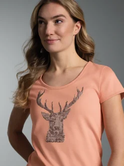 T-Shirt Glitzer-Hirsch Puder